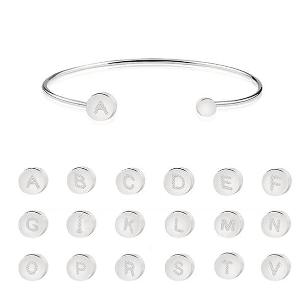 SEMIRIGID LETTER BRACELET WITH RHINESTONES - JN201224464C34 ARG for wholesale by AMORINO SRL