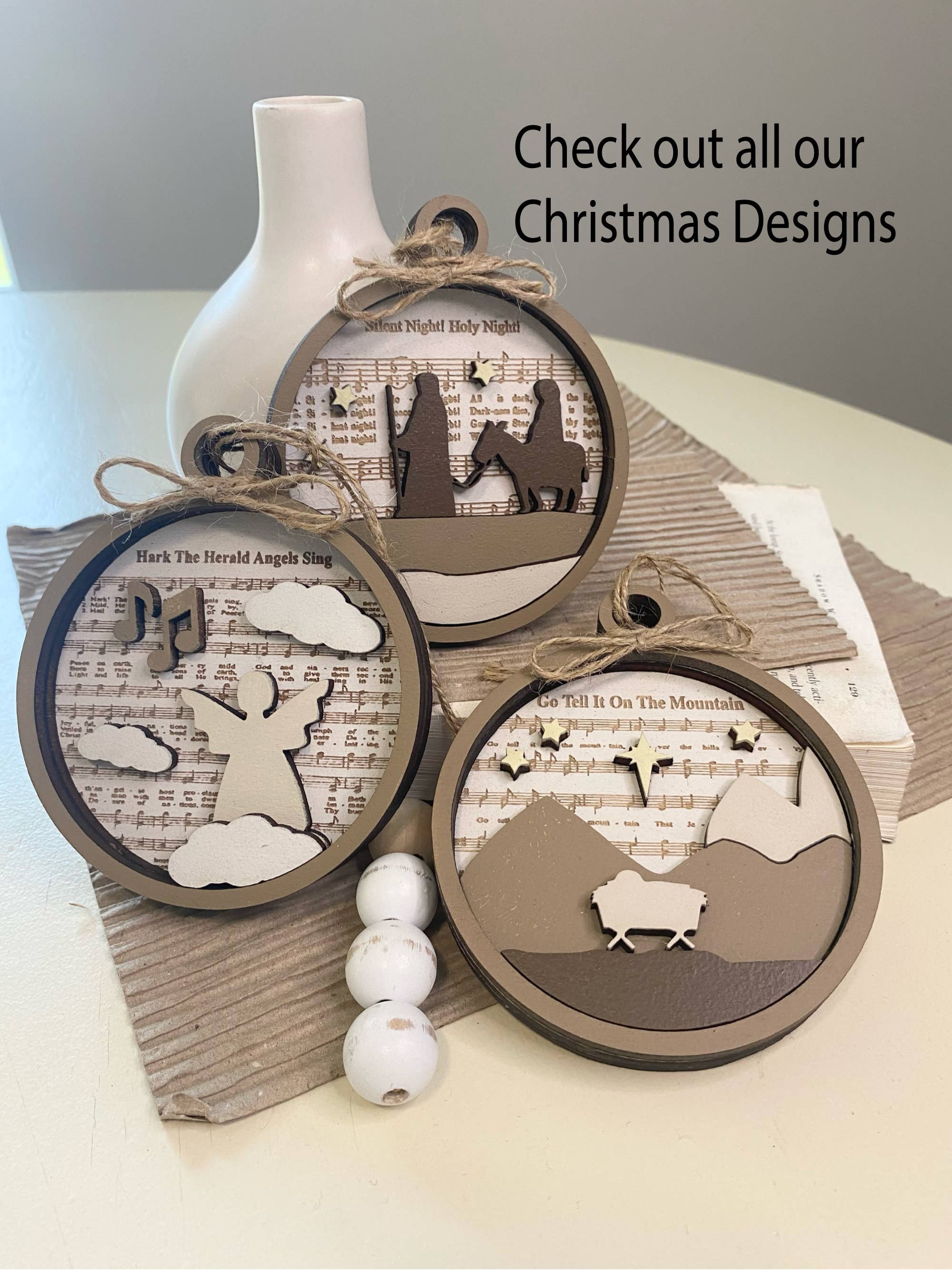 Pine Designs - Wholesale Ornament - Away in the Manger Ornament or Gift Tag8