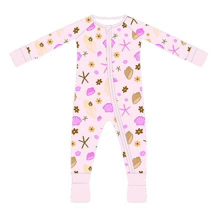 Coastal Seashell Bamboo Sleeper for wholesale by Eazy Living Baby Co