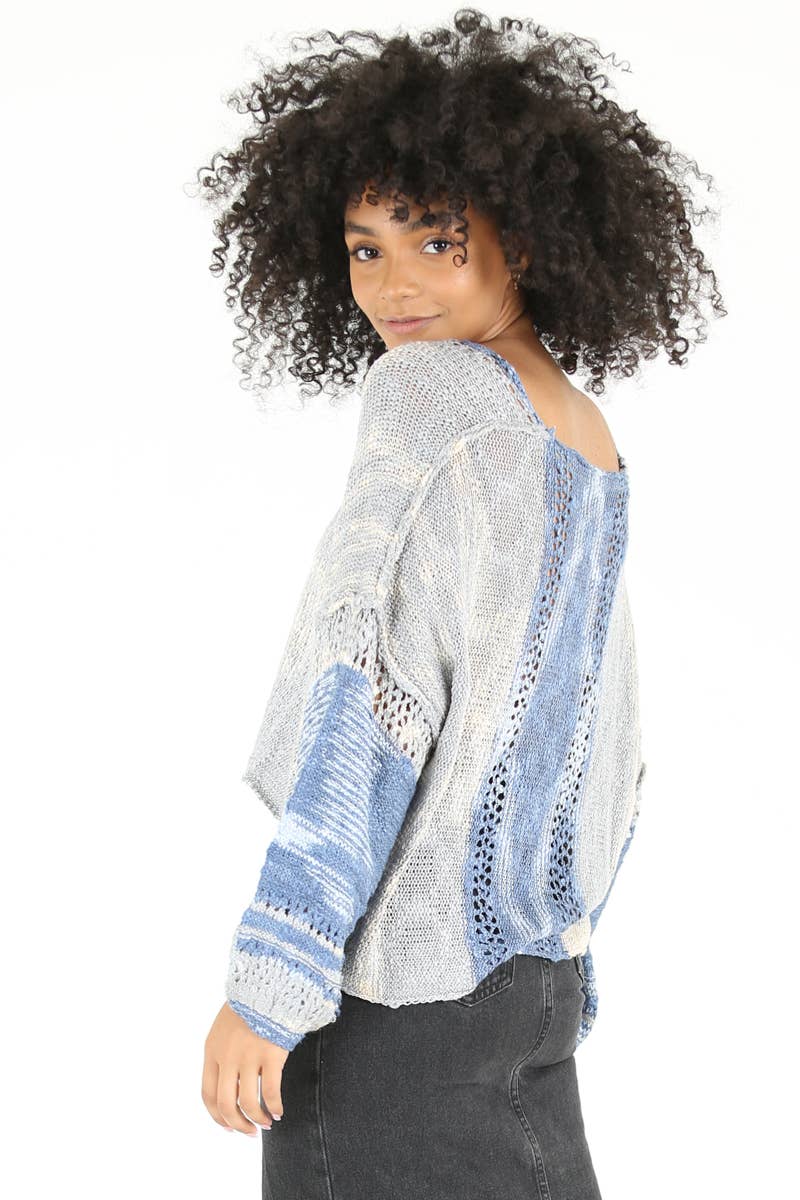 ANGIE - Wholesale Knit Sweater - Women's - XHE55-ASIS BEACHY LIGHT WEIGHT V NECK CROP PULLOVER SWEATER2