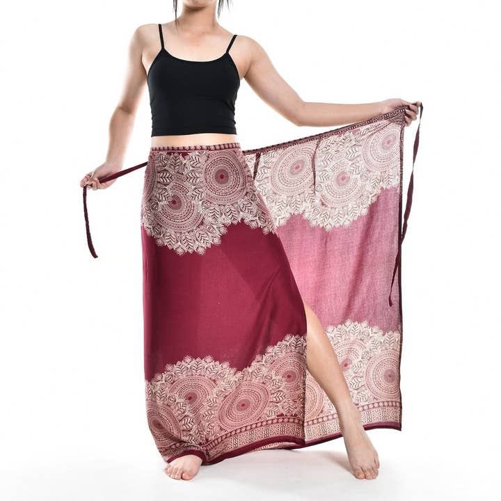 Bohotusk – wholesale Strandkläder – Dam – Bohotusk Röd Sol Storm Sarong Super Mjuk 150cm x 110cm