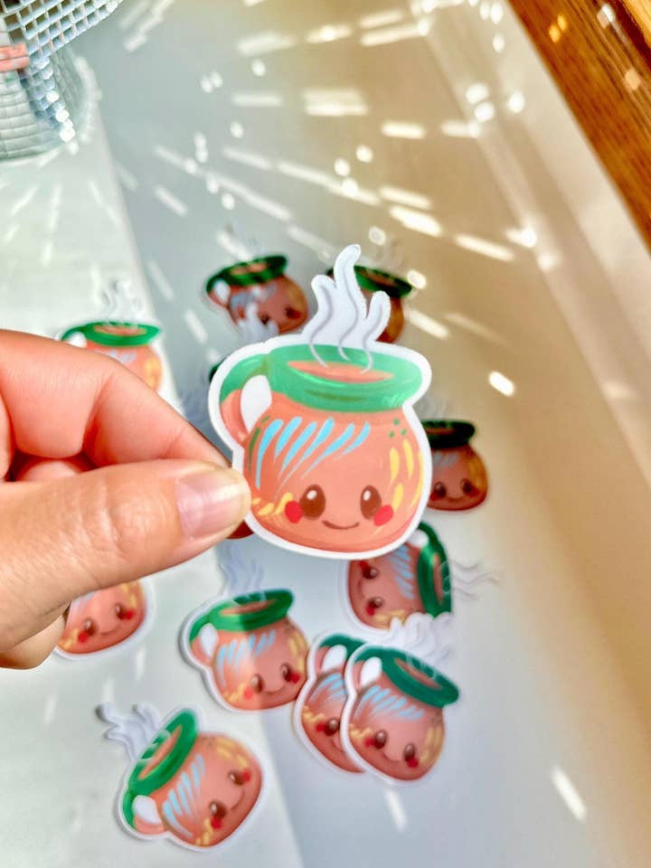 Autocolante Vinil Impermeável Comida Mexicana Cafecito Kawaii Fofo por atacado de BriPrice Artistry