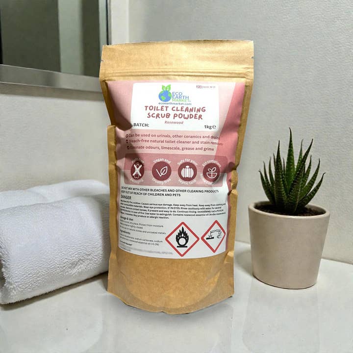 Eco Earth Market - Wholesale Toilet Cleaner - Rosewood Toilet Cleaning Scrub Powder 1kg5