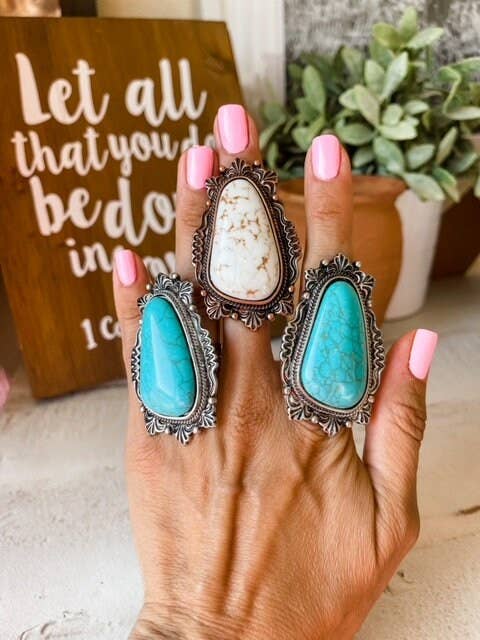 Boho Ranch Shop – wholesale Cocktail/statement ring – Oversized Western Navajo Statement Ring3