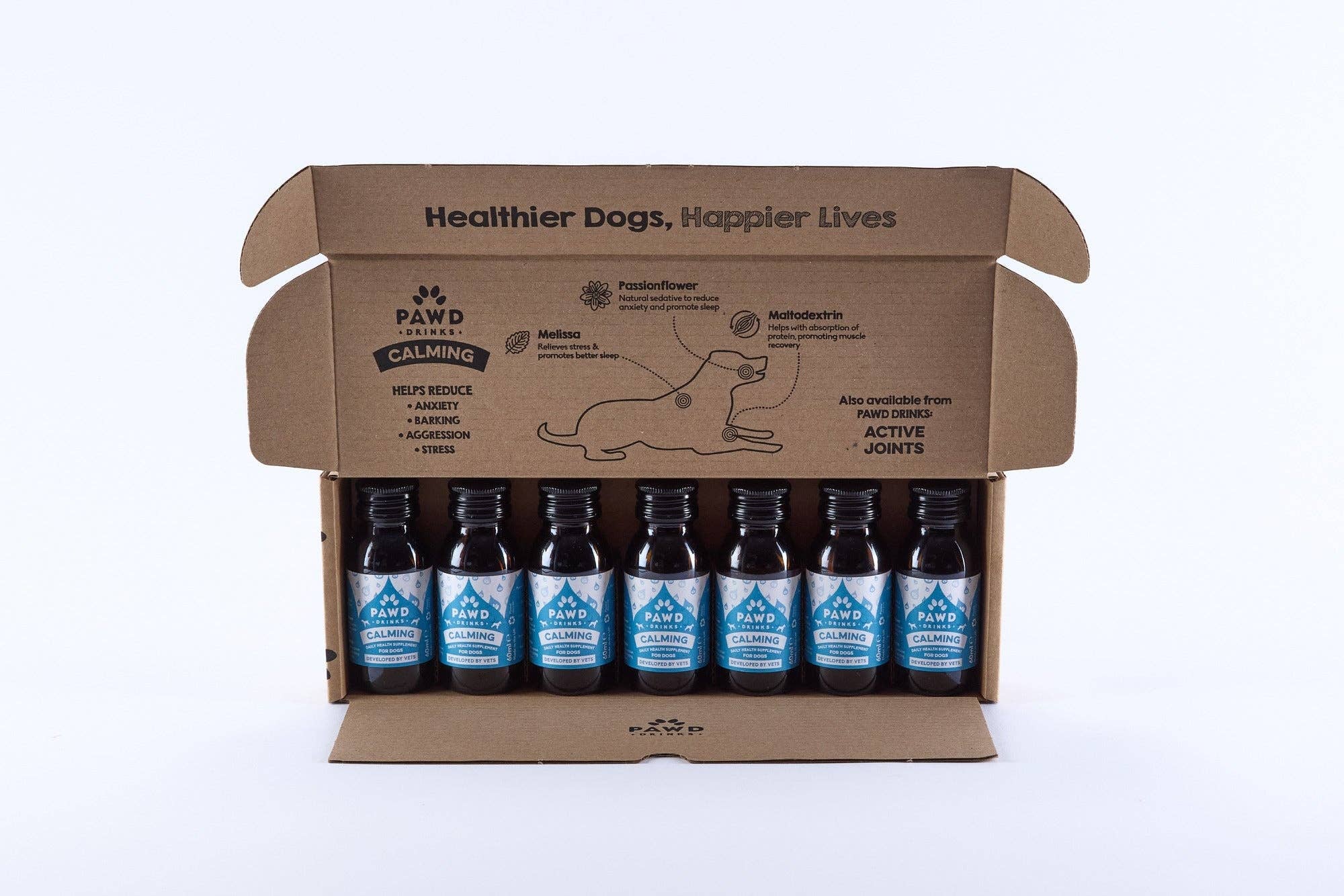PAWD Drinks – wholesale Pet supplement – Dog – Calming (7 x 60ml) (Trial)7