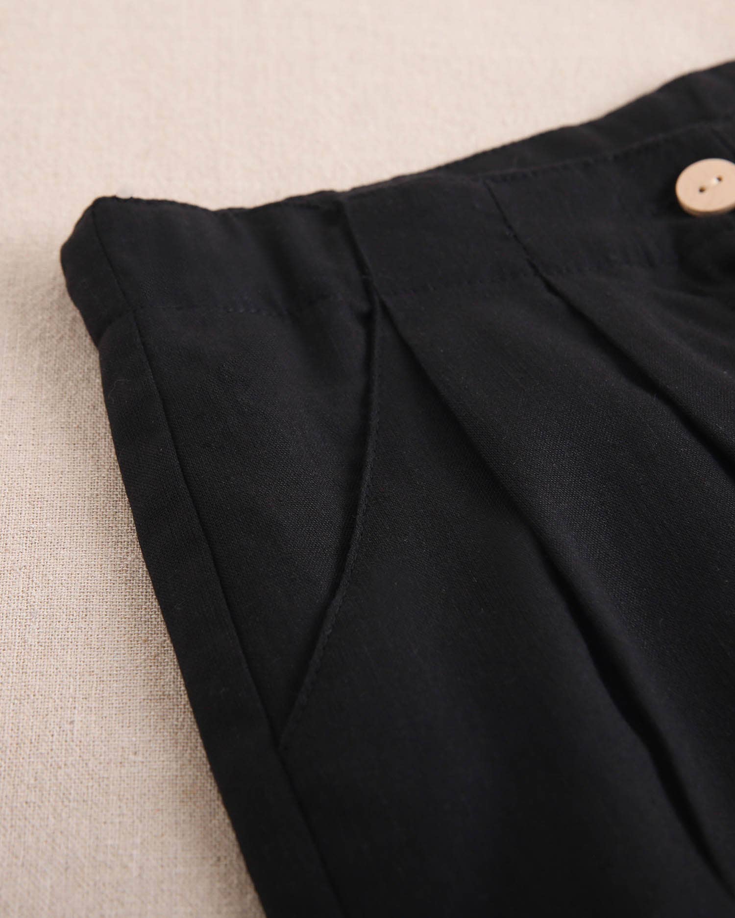 Dadati – Großhandel Hose – Kinder – Schwarze, fließende Leinenhose für Mädchen1