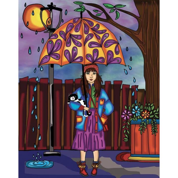 Kit de arte de pintura de diamante de dia chuvoso por atacado de JaCaRou Puzzles Inc.