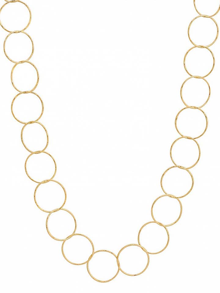 Colar de círculo com corte de diamante dourado de 24” por atacado de Sosie Designs