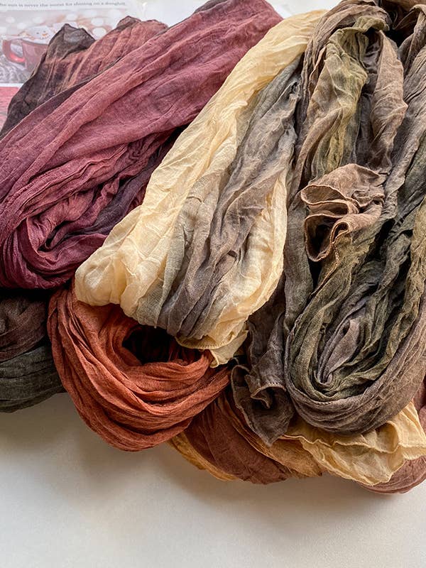 Vintage Bohemian Tie-Dye Scarf Wrinkled Gradient Shawl for wholesale by Whisper Mint
