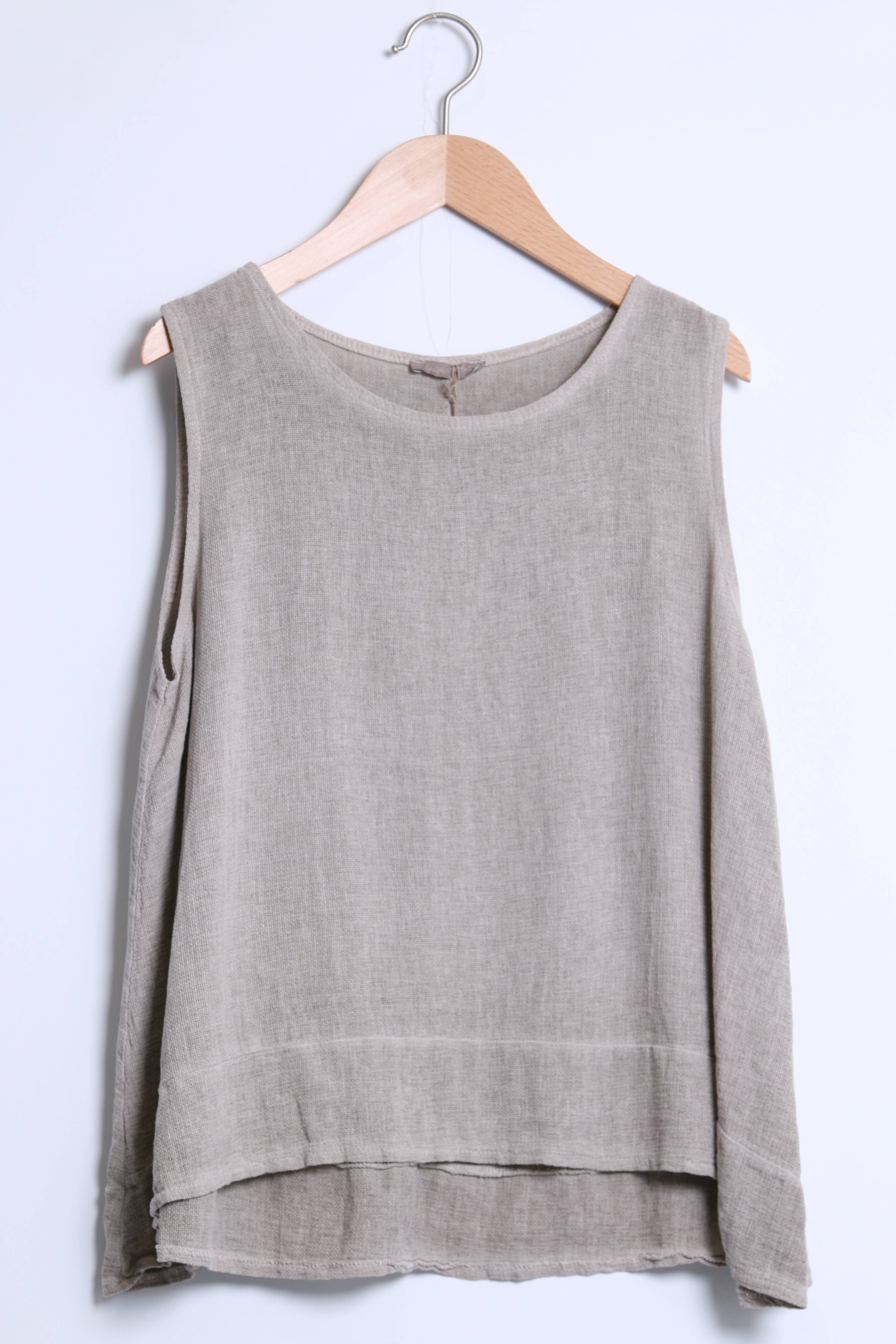 Shyloh - Vendita all'ingrosso Camicetta - Donna - Top ampio senza maniche in lino cotone 158185