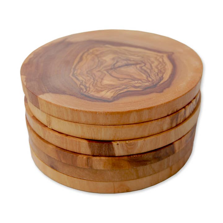 olivenholz-erleben - Wholesale Coasters - Round trivet Ø 12 cm olive wood0