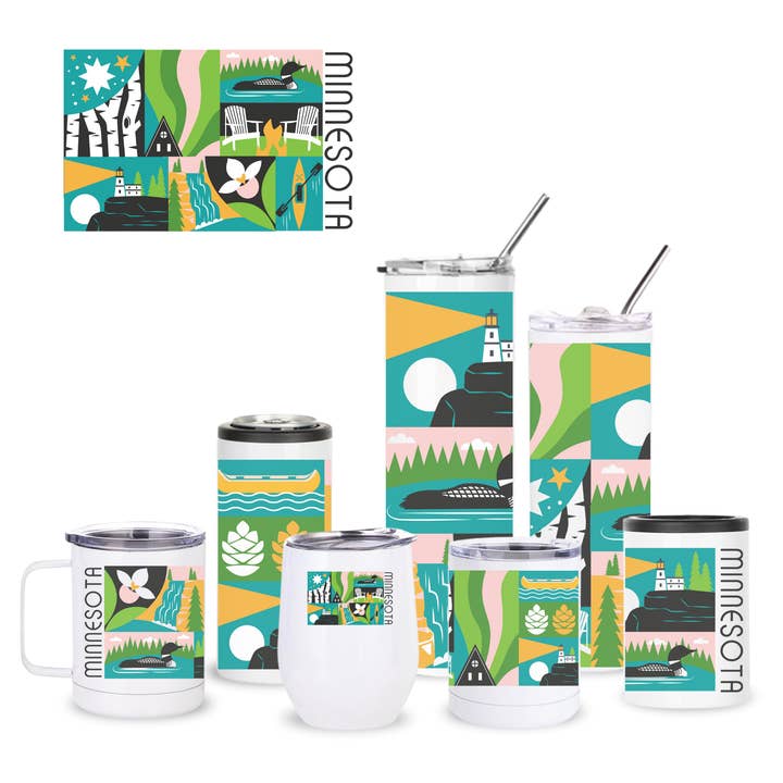 MN Square Scenes Insulated Drinkware for wholesale by Creative Compass