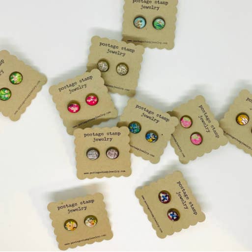 Postage Stamp Jewelry - Wholesale Stud/Post Earrings - Assorted Stud Earrings3