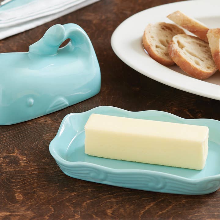 Fox Run Brands - Wholesale Butter dish - Fox Run Ceramic Whale Butter Dish, 4.5" x 7.25" x 4"1