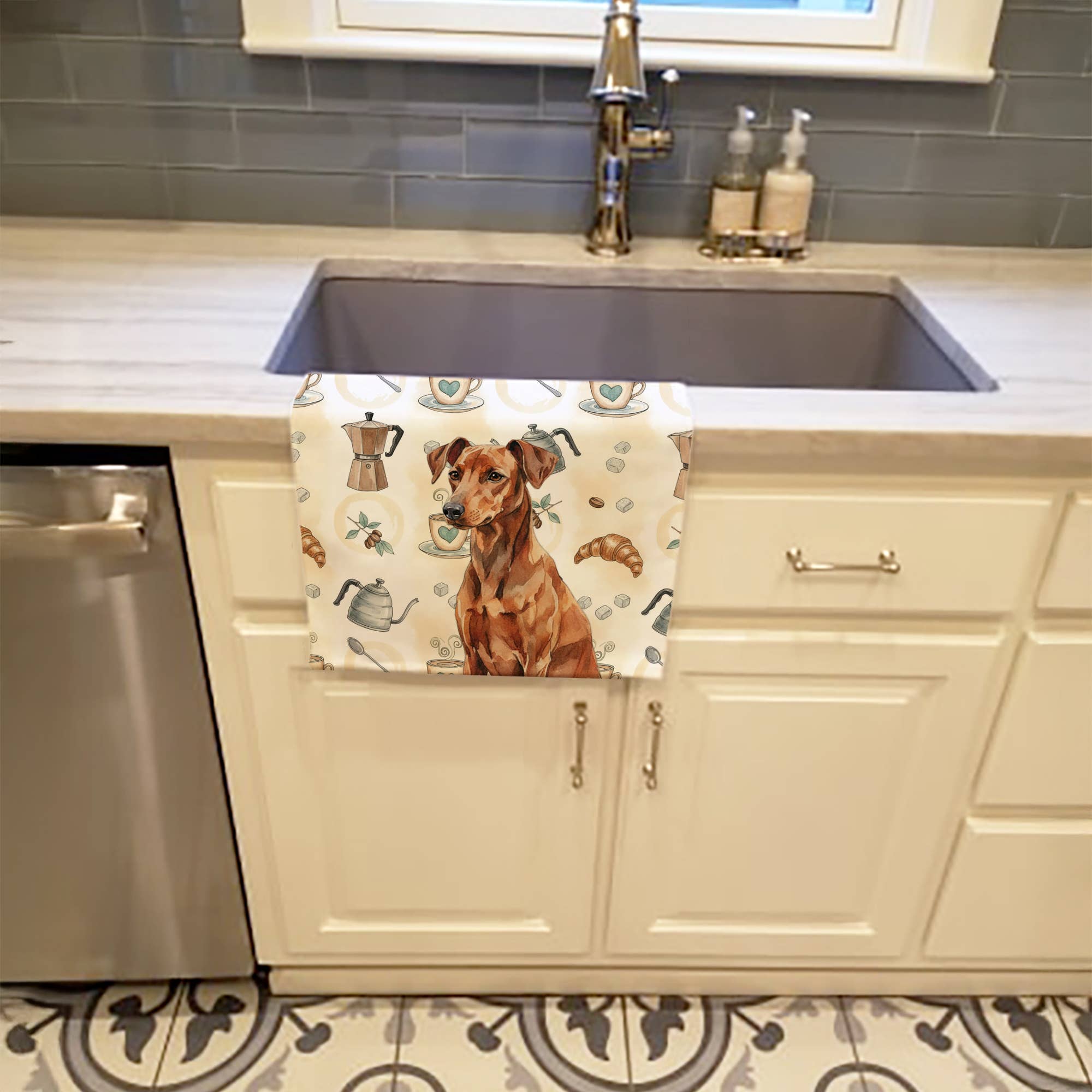 Caroline's Treasures - Wholesale Hand Towel - Red German Pinscher Coffee Bar Towel WDK74430