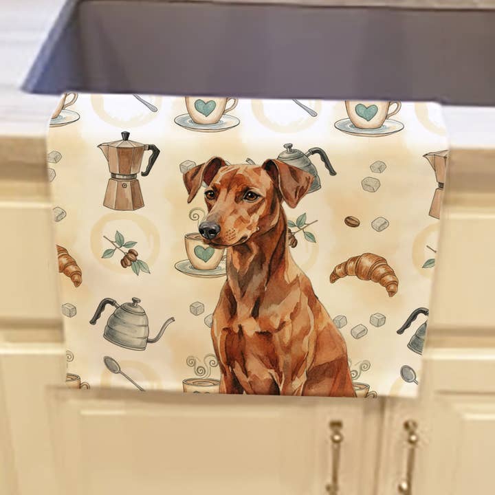 Caroline's Treasures - Wholesale Hand Towel - Red German Pinscher Coffee Bar Towel WDK74430