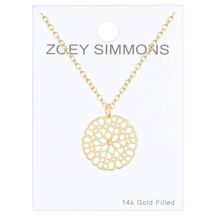 Zoey Simmons – Großhandel Kette mit Anhänger/Charm – Daisy Disc Charm Halskette - GF1