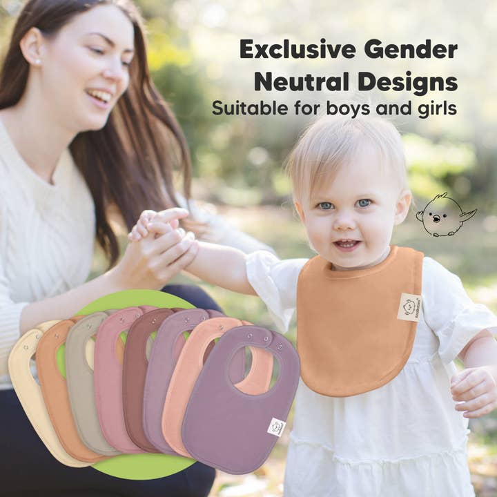 Mauve Lot de 8 bavoirs Urban Drool pour bébés garçons et filles qui font leurs dents en vente sur Faire