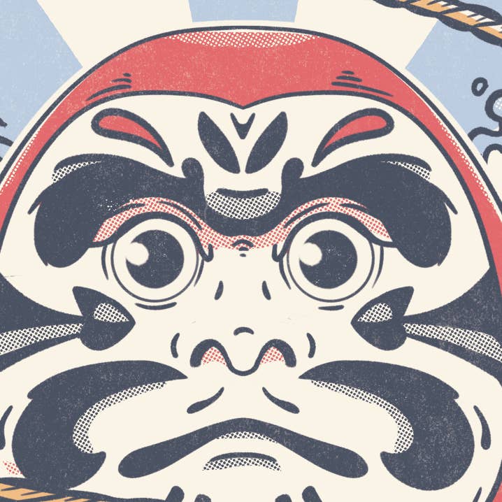 Donut and Friends - Wholesale Art Print - Daruma - Brings You Luck and Good Fortune2