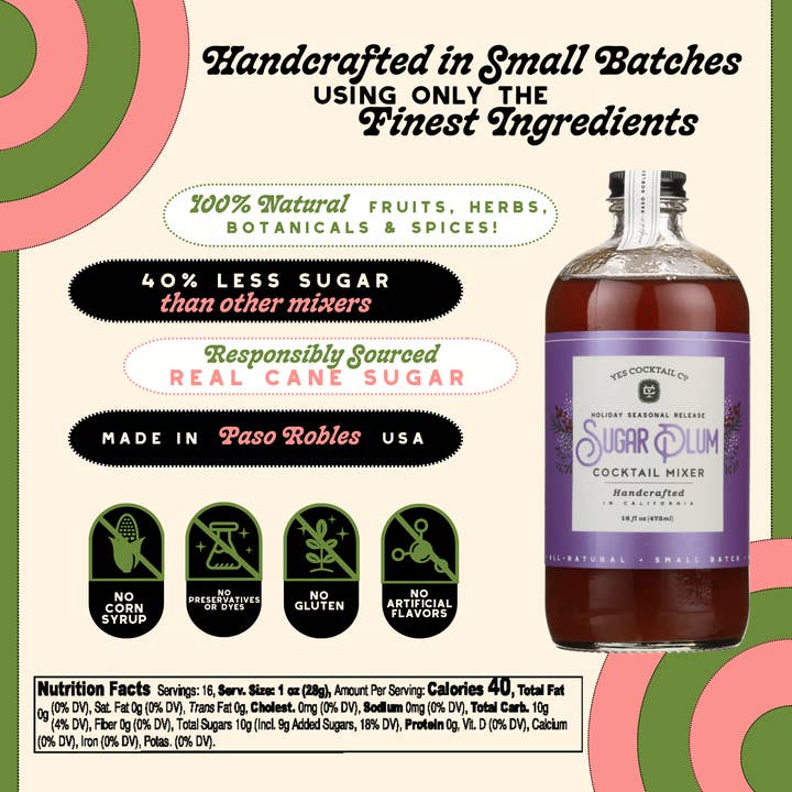 Yes Cocktail Co - Wholesale Cocktail Mix/Syrup - Holiday Seasonal: Sugar Plum Cocktail Mixer3