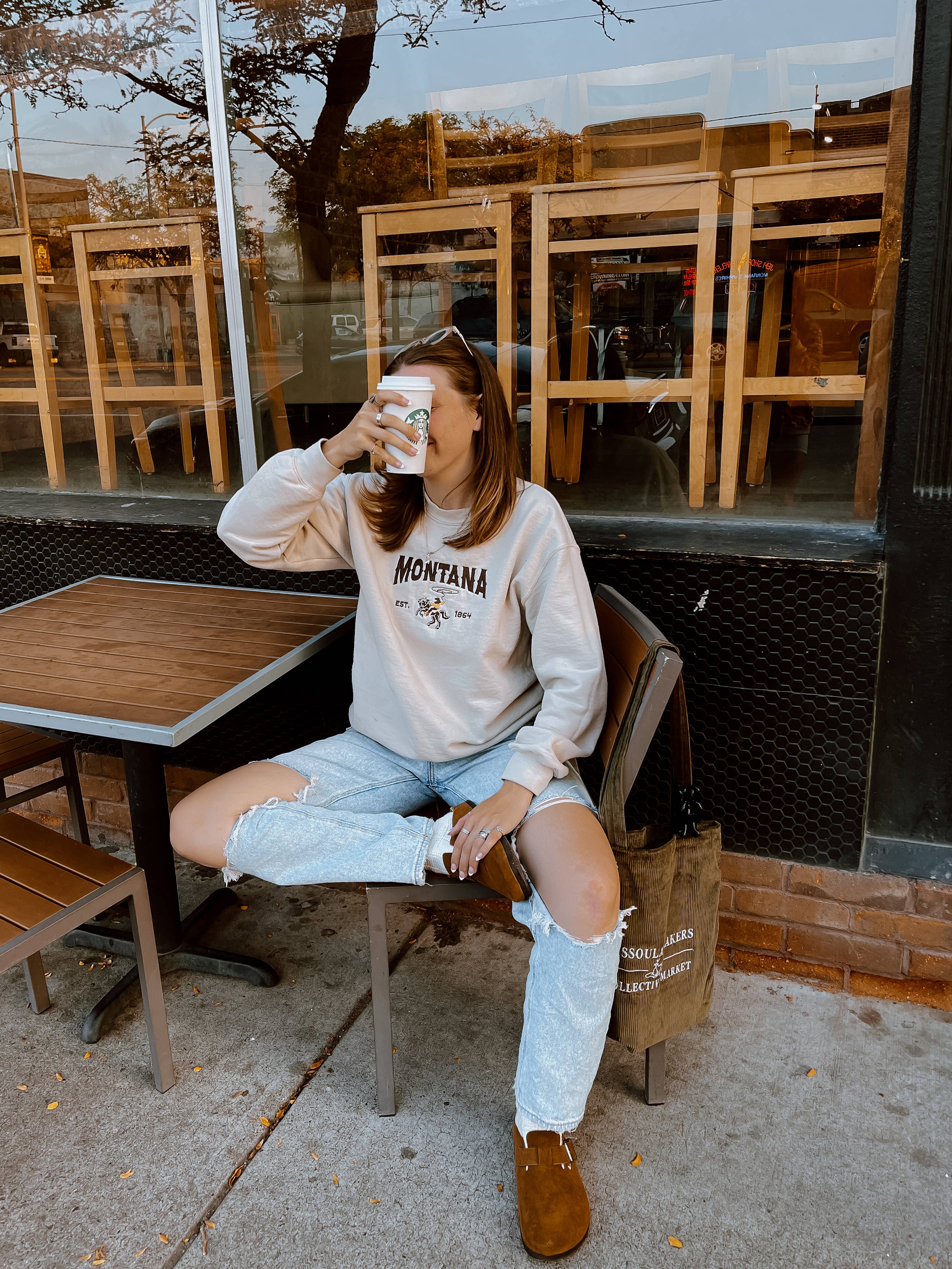 SewGenesis - Wholesale Sweatshirt - Women's - Montana Cowboy Embroidered Crewneck1