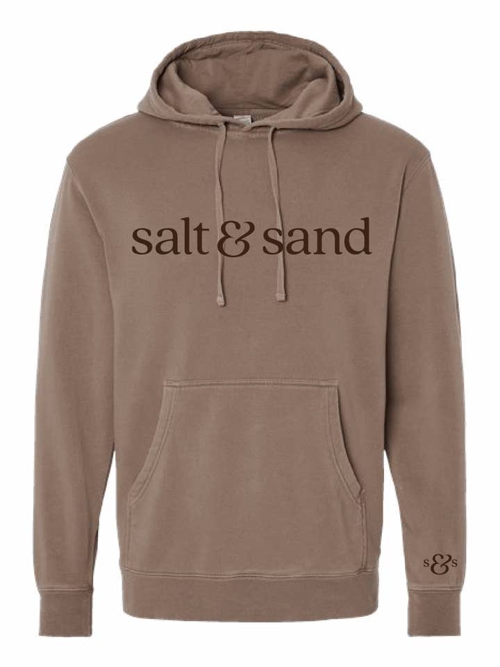 Midweight Pigment-Dyed Hooded Sweatshirt / Pigment Clay / Salt and Sand for wholesale by Salt & Sand