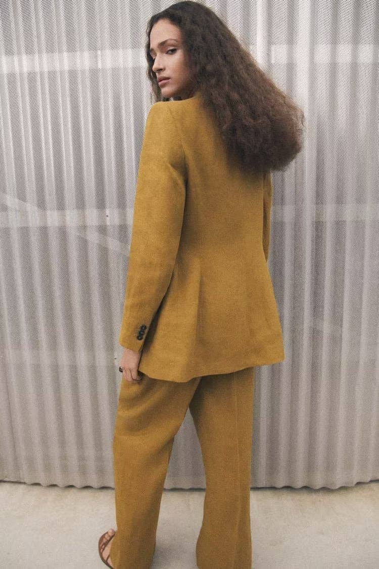 Marayn - Wholesale Suit Set - Women's - Linen Suit Set Blazer Vest and Trousers  Chic Export10