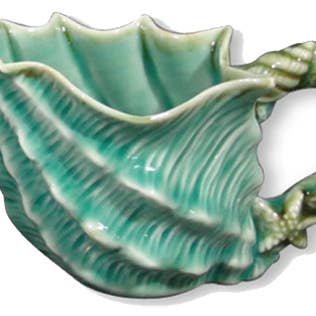 Shell Figural Creamer Blue for wholesale by Blue Sky Clayworks
