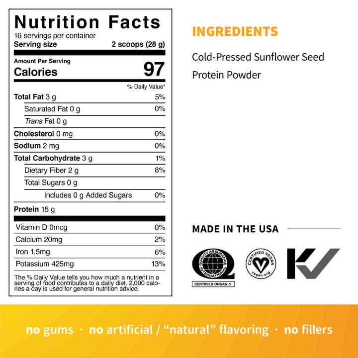 Sprout Living - Wholesale Protein/Superfood Powder - Simple Protein | Organic Sunflower Seed Protein, DB