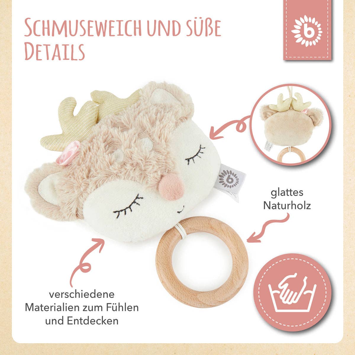 Bieco Spielwaren - Wholesale Stuffed/Plush Toy - Kids & Baby - Music Box Deer Ella4