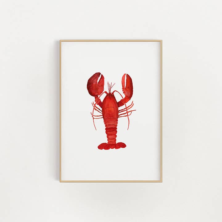 Lobster Print | Watercolor Giclée Print for wholesale by Finding Silver Pennies