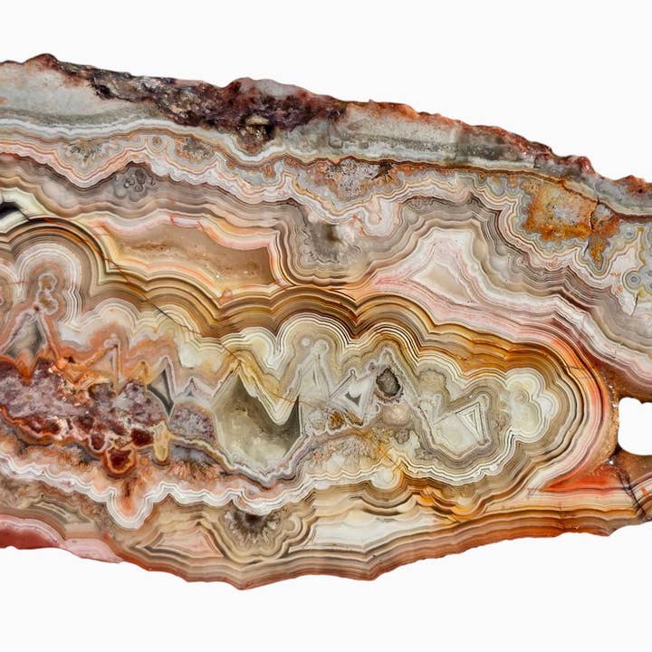 Lapidary Central - Vente Pierre et cristal de spiritualité - Tranche de pierre de lapidaire en agate dentelle folle.