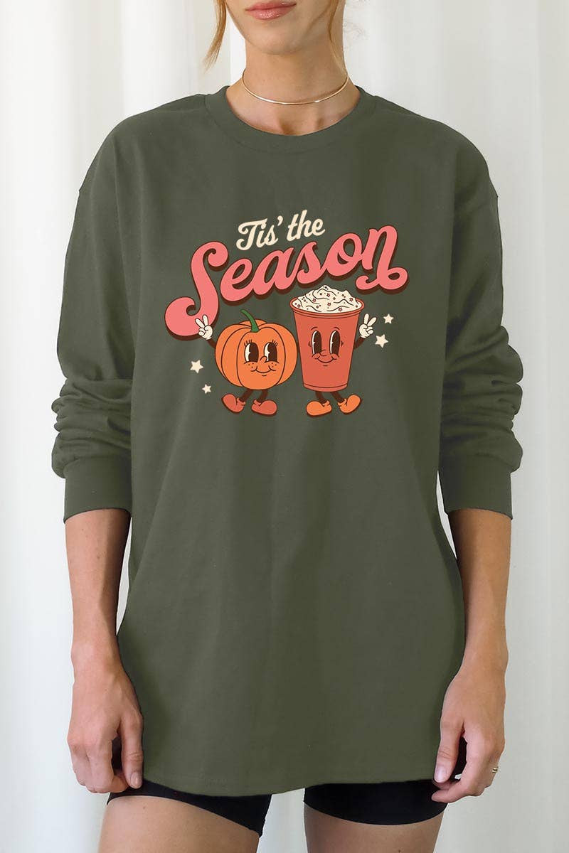 COLORBEAR - Wholesale Graphic Sweatshirt - Women's - TIS' THE SEASON,PUMPKIN SPICE LATTE UNISEX RIB CUFFS LONG4