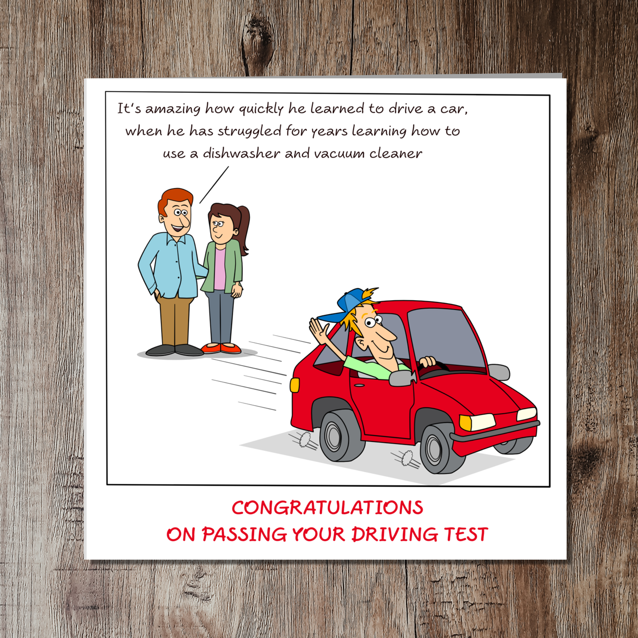 Swizzoo Cards - Wholesale Felicitatie-kaartje - Rijtestkaart Gefeliciteerd Kaart Grappige zoon Broer Passerende Rijauto Succesvol Humoristisch2