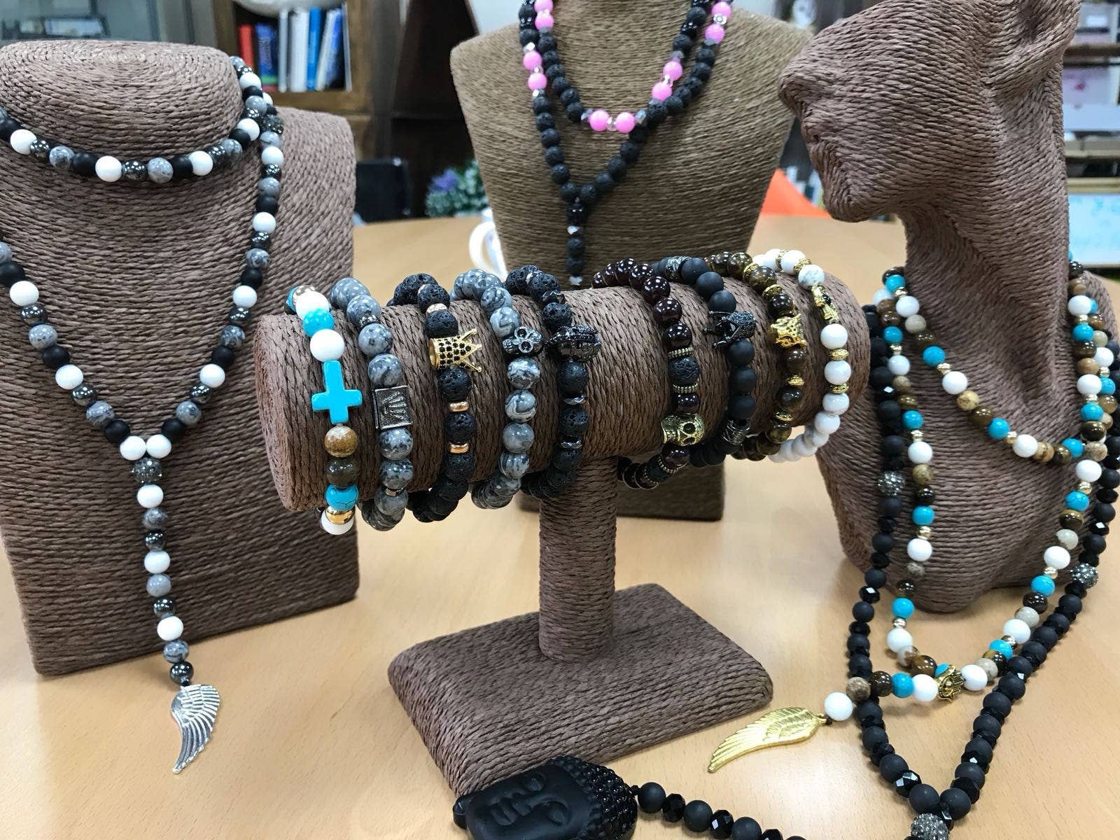 AW Artisan - Wholesale Jewelry - Maternity - men's helmet/lava - gemstone bracelet1