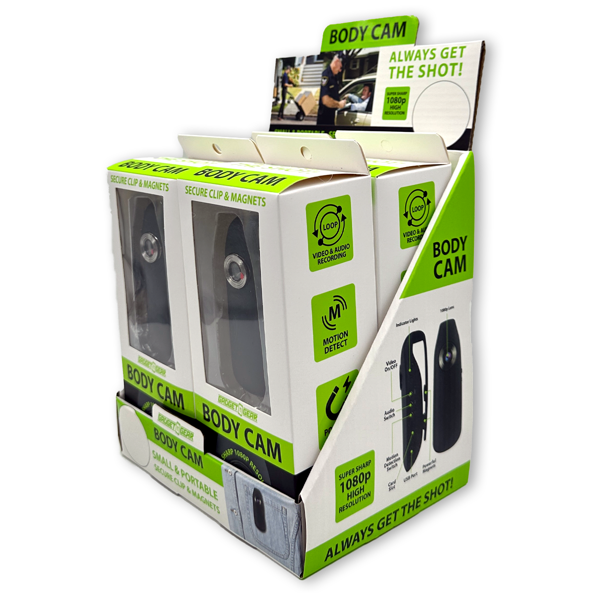 Novelty Brands - Wholesale Retailer Display - Accessories - Gadget Gear Body Cam with Micro SD Card Boxed - 4/Display3