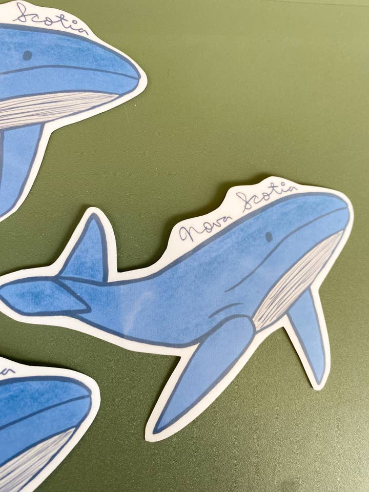 Nova Scotia Whale Sticker, East Coast Nautical Design for wholesale by Frost & Fringe Craft Co.