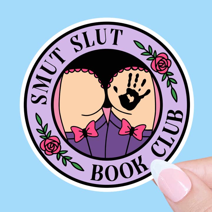 Smut slut book club, Kindle sticker, Reader sticker for wholesale by Radical Buttons