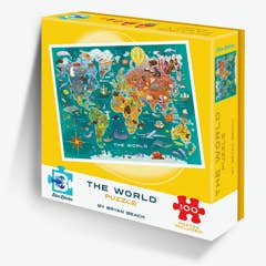 The World 100 Piece Puzzle for wholesale by Blue Lobster Puzzles