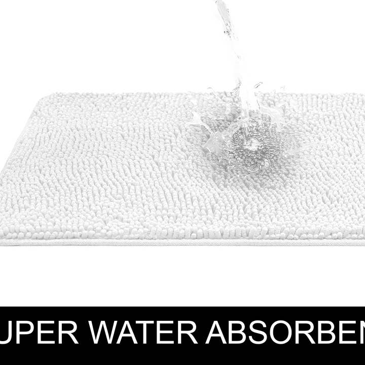 home mart goods - Wholesale Bath Mat - White Soft Cozy Chenille Bath Mat Absorbent Bathroom Rug2