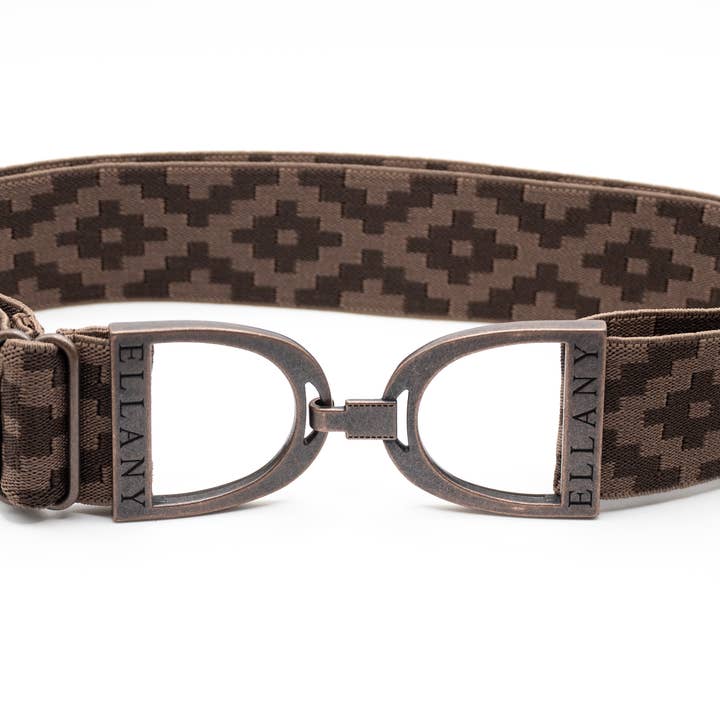 Chocolate Polo - 1.5" Copper Stirrup Elastic Belt for wholesale by Huston x Ellany