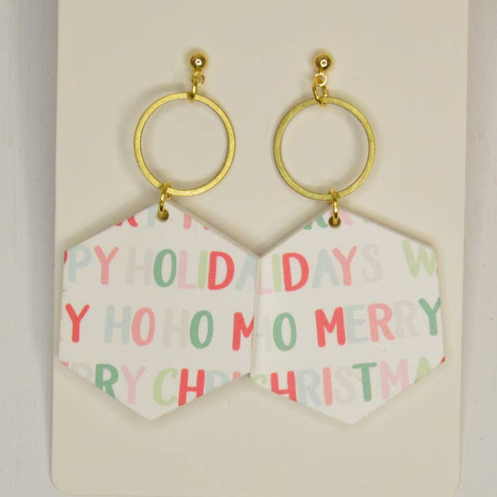 Christmas Earrings, Holiday Earrings, Acrylic Earrings for wholesale by The Adorned Fox