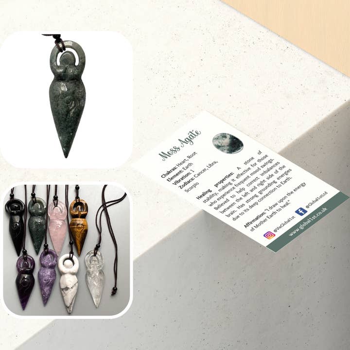 VIE – Engroshandel Halskæde med vedhæng – Vedhæng af Moder Jord-gudinde, 8x3 cm20