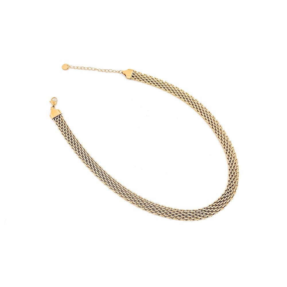 Pretty Simple - Wholesale Link & Chain Necklace - Addelynn Mesh Necklace - WATERPROOF4