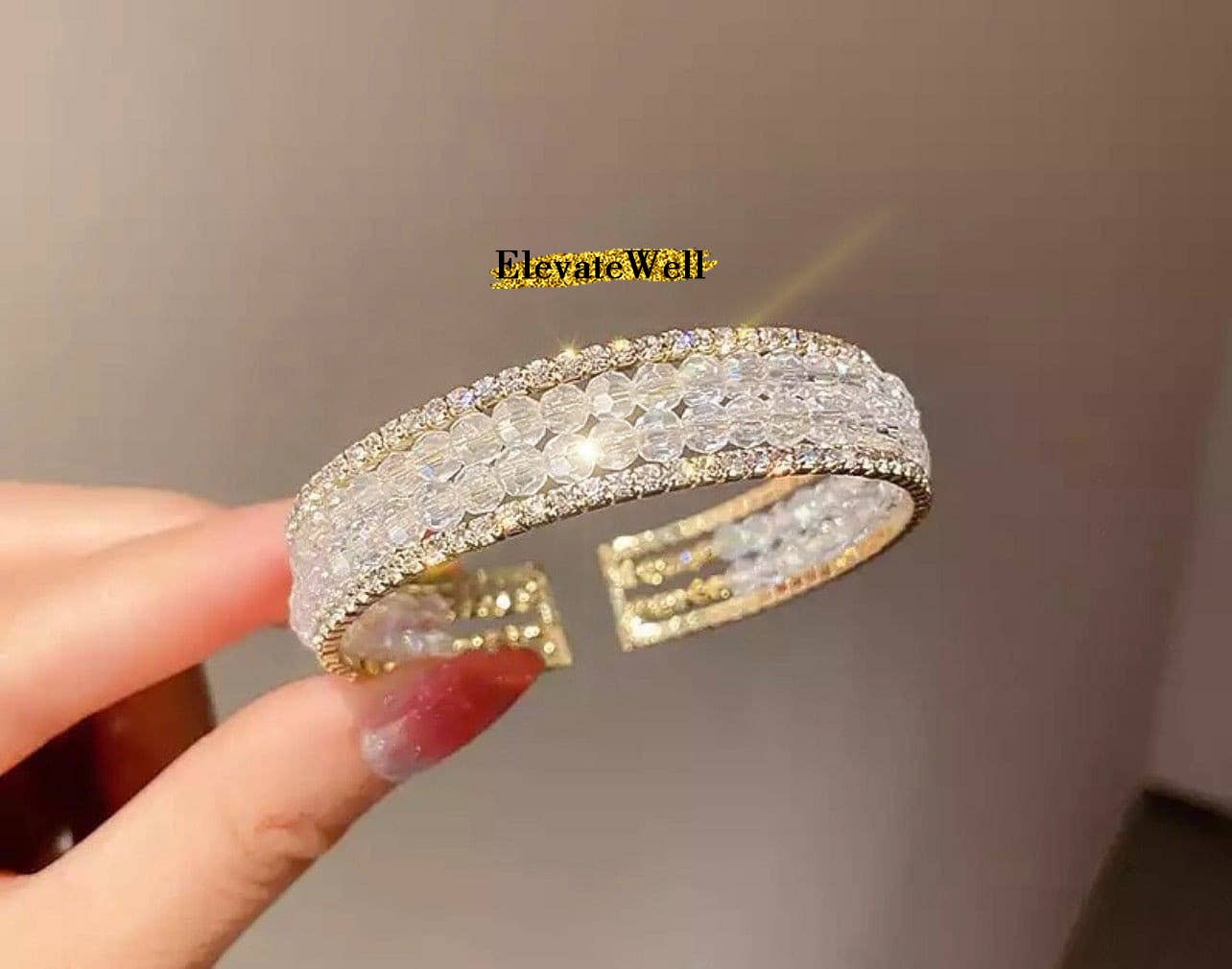 ElevateWell - Wholesale Cuff Bracelet - Crystal Rhinestone Bracelet5