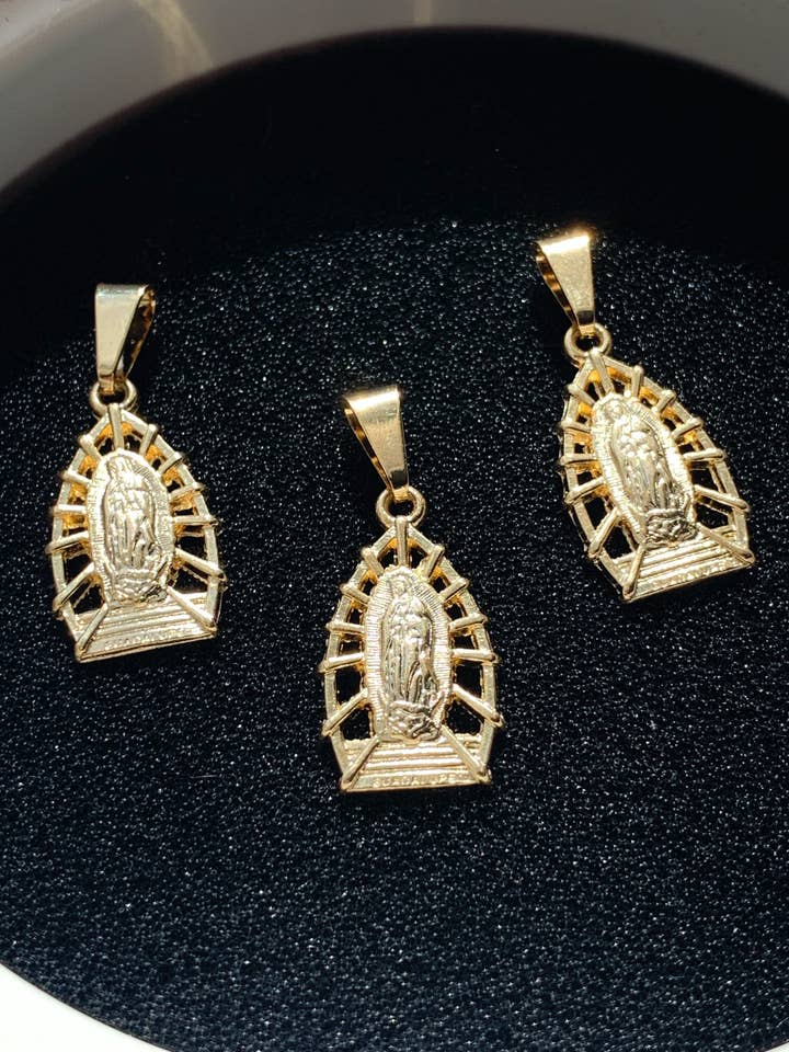 18kt Gold Filled Guadalupe Charm for wholesale by Js Wholesale Jewelry