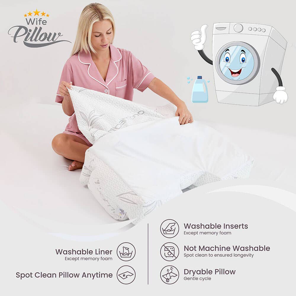 Husband Pillow – Almofada de cama por atacado – Inserir Topper - Espuma de Memória Desfiada de Carvão de Bambu (Ajustável / Acesso com Fecho)2