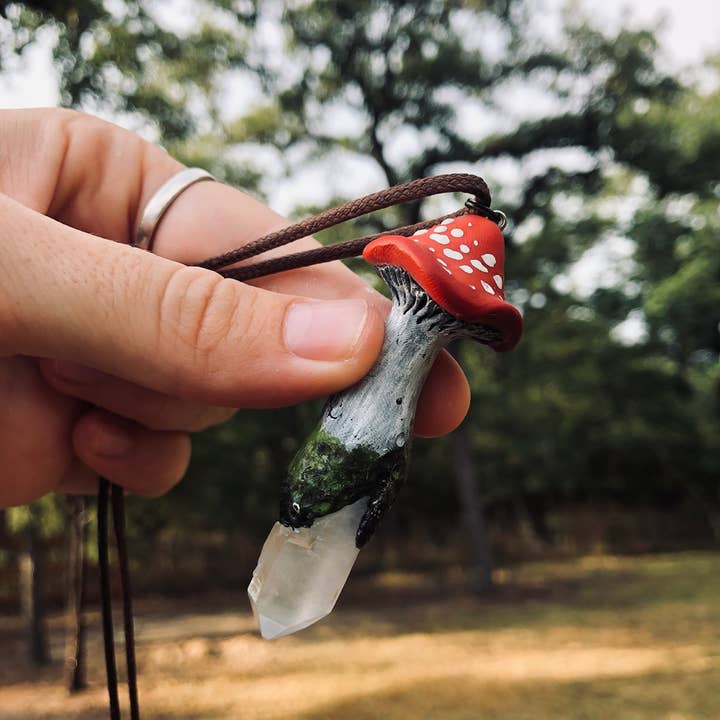 Nature’s Divine Designs - Wholesale Spiritual Stone/Crystal - Deep Forest Amanita Mushroom Pendant