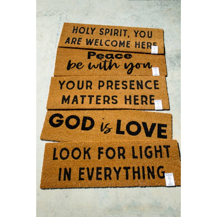 Modern Burlap - Wholesale Door Mat - XL Doormat - Holy Spirit, you are welcome here (New Length)3
