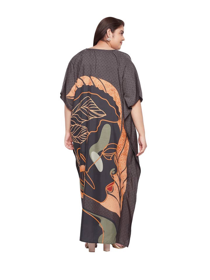 GYPSIE BLU - Wholesale Kaftan - Women's - Tribal Print Brown Polyester Kaftan for Women4